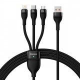 Cablu De &icirc;ncărcare Rapidă 3 &icirc;n 1 Baseus Flash Series Ⅱ USB-A La USB-C / Micro-USB / Lightning 66 W 480 Mbps 1,2 M Negru CASS040001