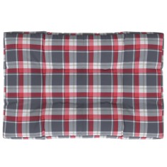 Perna de paleti, rosu carouri, 120x80x12 cm, material textil