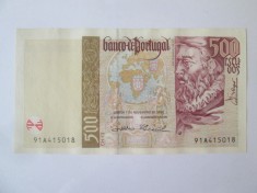 Portugalia 500 Escudos 2000 aUNC,bancnota din imagini foto