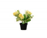 Floare artificiala in ghiveci Hydrangea, Decoris, &Oslash;18 x 24 cm, poliester/plastic, galben