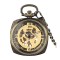 Ceas de buzunar Gorben P009 Bronz-Auriu - Steampunk Mecanic, Afisaj cu Cifre Romane, Cu Lant Vintage Retro