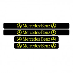 Set 4 protectii praguri auto, autoadezive Mercedes Benz, Galben