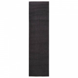 Covor din sisal natural, negru, 80x300 cm