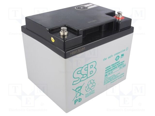 Acumul: plumb-acid 12V 40Ah AGM nu necesită &icirc;ntreţinere 13kg