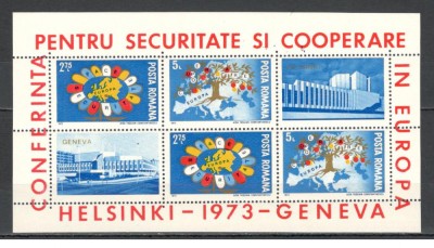 Romania.1973 Conferinta ptr. securitate si cooperare-Bl. TR.385 foto