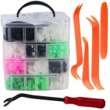 Cumpara ieftin Set 470 Cleme Plastic Auto SelTech + 5 Unelte Tapiterie, Caroserie, Diverse Dimensiuni