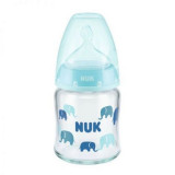 Biberon Nuk First Choice Sticla 120 ml Control Temperatura Tetina Silicon M 0-6 luni Bleu