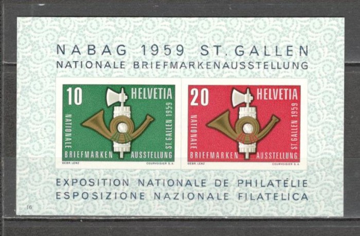 Elvetia.1959 Expozitia filatelica NABAG-Bl. SH.36