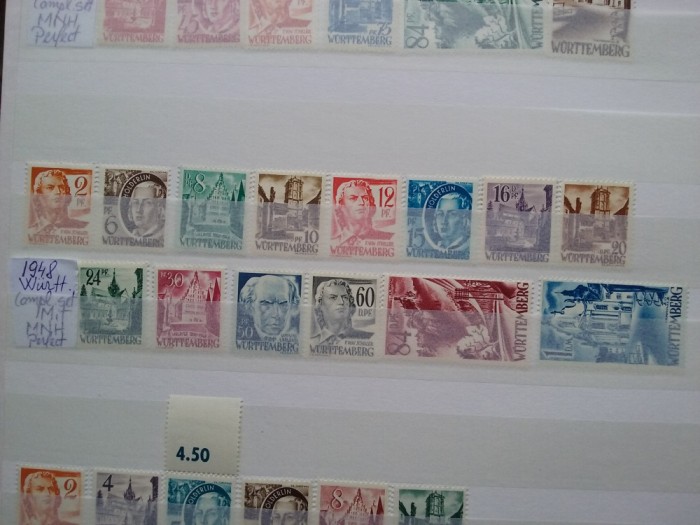 1948-Wurtemberg-Complet set MIT- MNH-Perfect