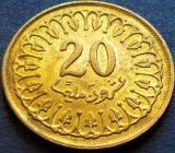 Cumpara ieftin Moneda exotica 20 MILLIEMES - TUNISIA, anul 1993 *cod 3710 = A.UNC, Africa