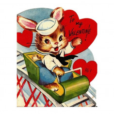 Sticker decorativ Retro To My Valentine, Multicolor, 68 cm, 6013ST