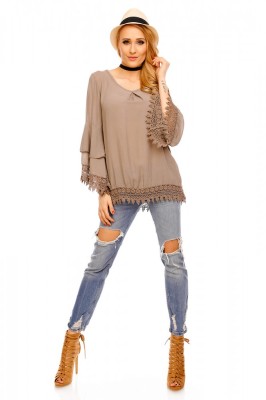 X564-8 Bluza eleganta accesorizata cu ciucuri foto