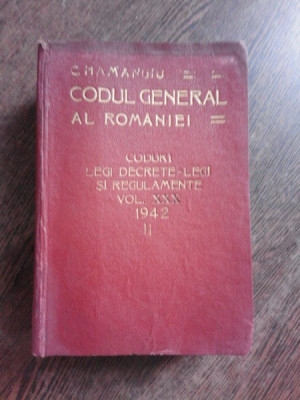 CODUL GENERAL AL ROMANIEI VOL. XXX 1942 - II - foto