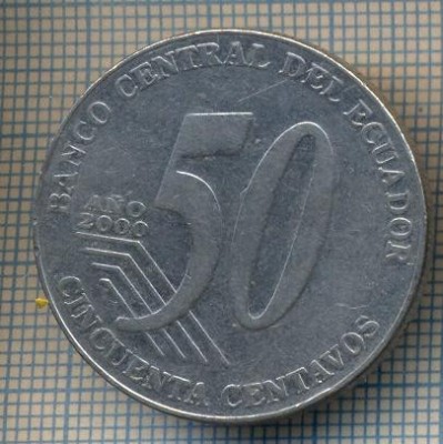 AX 1046 MONEDA- ECUADOR - 50 CENTAVOS -ANUL 2000 -STAREA CARE SE VEDE foto