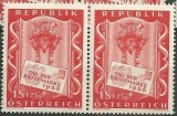 AUSTRIA 1956 - EVENIMENTE , ZIUA MARCII POSTALE STRAIF DE 2 NESTAMPILAT