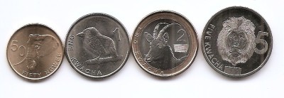 Zambia Set 4 - 50 Ngwee, 1, 2, 5 Kwacha 2024 - V22, KM-New UNC !!! foto