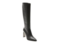 Cizme elegante EPICA negre, E13609, din piele naturala