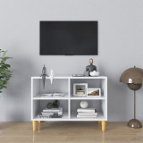 Comoda TV, picioare lemn masiv, alb, 69,5x30x50 cm GartenMobel Dekor, vidaXL
