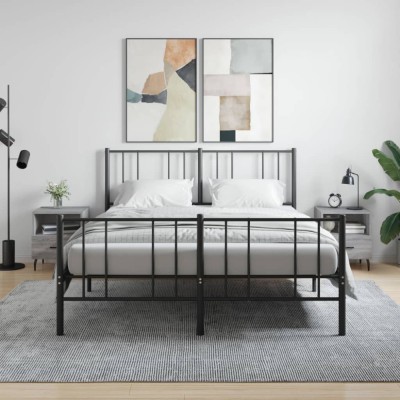 vidaXL Noptiere, 2 buc., gri sonoma, 40x35x47,5 cm, lemn compozit 827481 foto