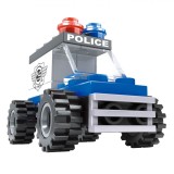 Set Blocuri Construcție, Vehicul Poliție, 33 Piese, Multicolor