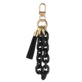 Breloc Femei, Model Lanț, Ciucure, Negru, Clip Auriu, 13cm, Oem