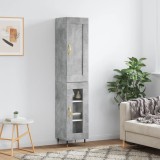vidaXL Dulap &icirc;nalt, gri beton, 34,5x34x180 cm, lemn prelucrat