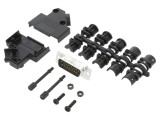 Conector D-Sub 15 PIN unghi 45&deg; lipire pe cablu gold flash