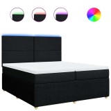 Cumpara ieftin Pat box spring cu saltea, negru, 200x200 cm, textil