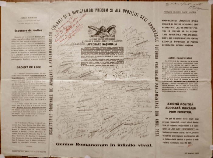 &bdquo;LEGEA&rdquo; LUI MAGNIFICENTIUS, București, 1923 &icirc;n ADUNAREA DEPUTATILOR !!!