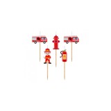 Set 5 lumanari aniversare pentru tort, model pompier 7.5 cm