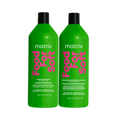 Set pentru parul uscat, Matrix, Food for Soft, Sampon 1000ml + Balsam 1000ml