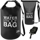 Geantă Impermeabilă Negru, Material PVC, Capacitate 20L, Dimensiuni 57 x 37 cm, Include Curea