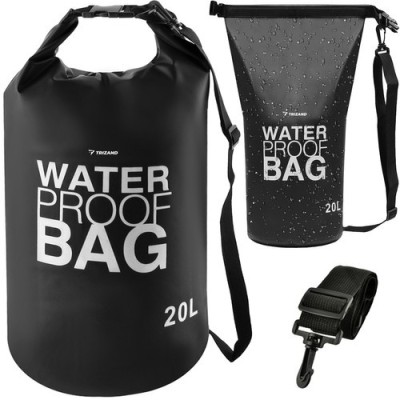 Geantă Impermeabilă Negru, Material PVC, Capacitate 20L, Dimensiuni 57 x 37 cm, Include Curea foto