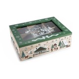 Cutie pliculete ceai Craciun lemn multicolor sticla II cm 23 x 17 x 7,5 H