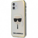 Husa Plastic - TPU Karl Lagerfeld Iridescente Head pentru Apple iPhone 12 mini, Transparenta Multicolor KLHCP12SPCKHML