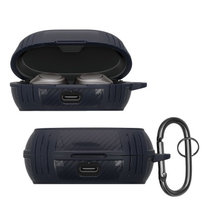 Husa Casti Kwmobile pentru Jabra Elite 7 Pro/Elite 7 Active, Albastru inchis, Silicon, KWM0000253X002C foto