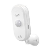 Senzor de miscare PIR PNI SafeHouse HS401 cu Wi-Fi, compatibil cu aplicatia Tuya, alarma sonora 80dB, difuzor incorporat, alimen
