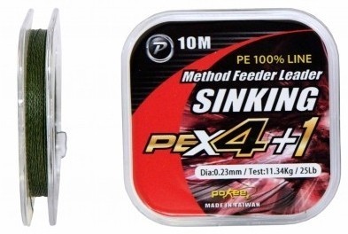 Fir textil Pokee Method Feeder Fast Sinking PE X4+1 0.08mm 3.63kg 10m
