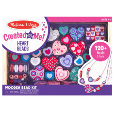 Set de creatie cu margele din lemn Inimioare Deco Melissa & Doug 4175