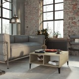 VidaXL Măsuță de cafea alb și stejar Sonoma 60x60x30 cm lemn prelucrat