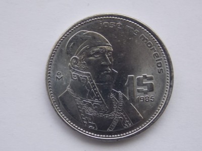1 PESO 1985 MEXIC foto