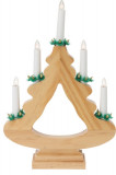 Decoratiune luminoasa Candle Tree, 27.5x6.5x39.5 cm, 5 LED-uri, lemn