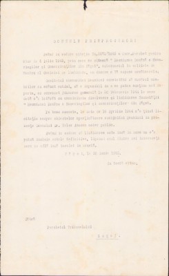 A1333 Act Reuniunea Rom&amp;acirc;nă a Meseriașilor și Comercianților, Făget, județul Timiș, 1945 foto