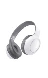 Casti Wireless, Bluetooth 5.2, Over the Ear, Autonomie 14 Ore, Baterie 200 mAh, Microfon, Brate Telescopice Reglabile, Difuzoare 40 mm, Alb, Casti Over Ear, Active Noise Cancelling