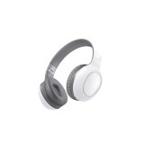 Casti Wireless, Bluetooth 5.2, Over the Ear, Autonomie 14 Ore, Baterie 200 mAh, Microfon, Brate Telescopice Reglabile, Difuzoare 40 mm, Alb