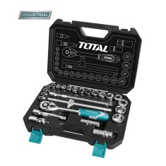 Tusa de chei tubulare TOTAL Industrial - 1/2 cu antrenor - 25 piese