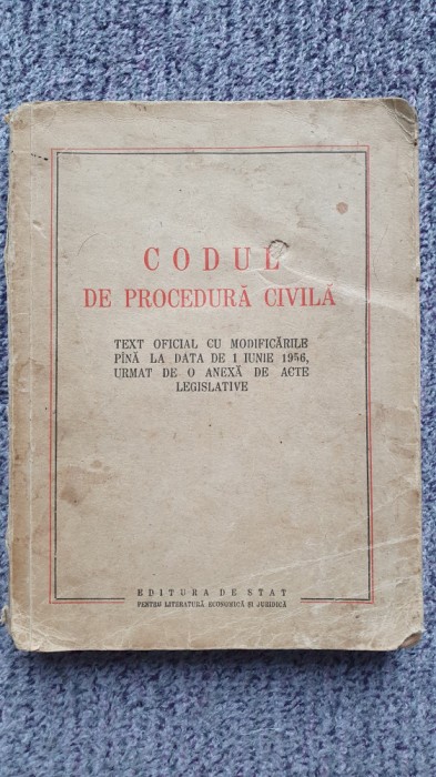 Codul de procedura civila 1956, 310 pagini