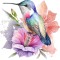 Sticker decorativ, Pasarea Colibri, Multicolor, 62 cm, 1271STK