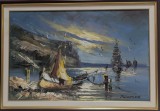 Tablou pictura &quot;Corabie spre mal&quot; - Tudor Panescu, Marine, Ulei, Realism