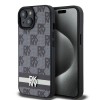 Husa iPhone 15 - DKNY Leather Checkered Mono Pattern &amp; Printed Stripes (DKHCP15SPCPTSSK) - Black